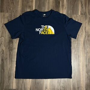 The North Face Shirt Men’s Size XXL Short Sleeve Navy Blue Spell Out Logo